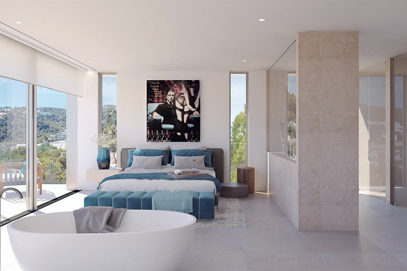 3 спальная новая люкс вилла с видом на море в Costa den Blanes