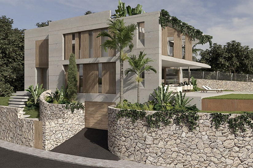Земельный участок с проектом виллы с фантастическим видом в элитной локации в Bendinat