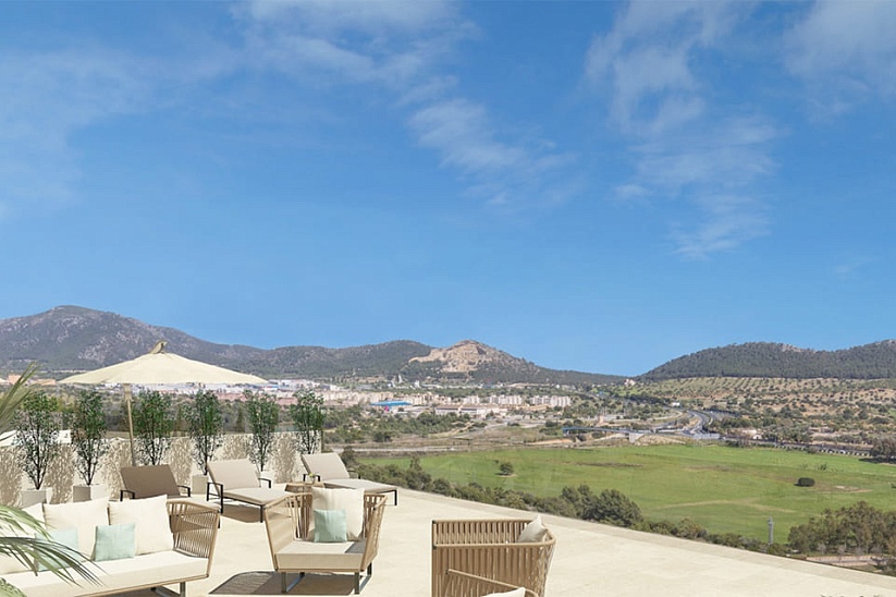Новый апартаментс садом и с панорамным видом в Santa Ponsa