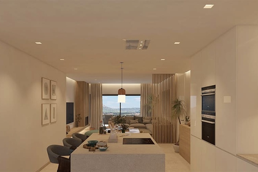 Новый апартамент с панорамным видом в Santa Ponsa