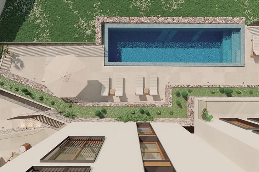 Новый пентхаус с частным бассейном в процессе постройки в современной резиденции в Cala Mayor 