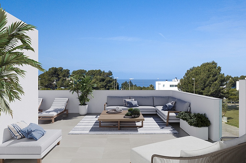 Абсолютно новая современная вилла с садом и бассейном и видом на море в Puig de Ros