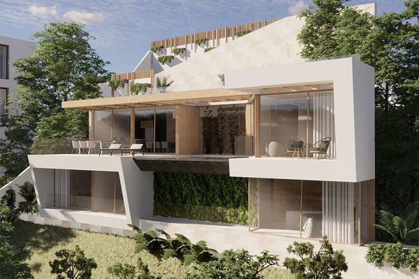 Проект с постройкой новой современной виллы с видом на море в Costa de la Calma